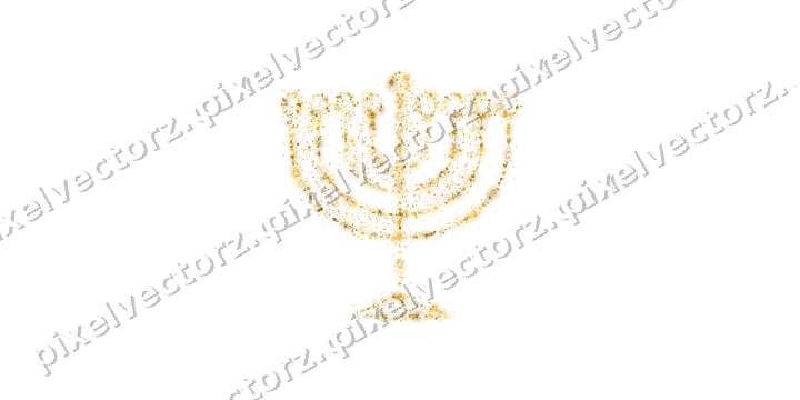 Seamless glitter menorah of diamonds on a transparent background