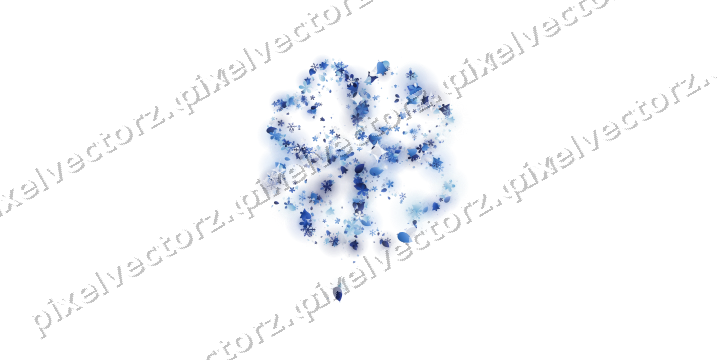 Seamless glitter clover leaf in blue on a transparent background