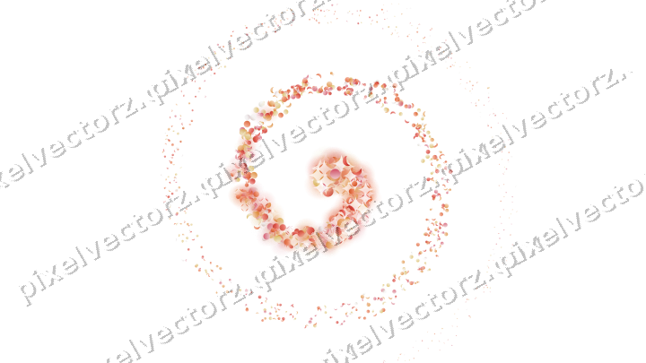 Seamless glitter spiral in red and orange on a transparent background