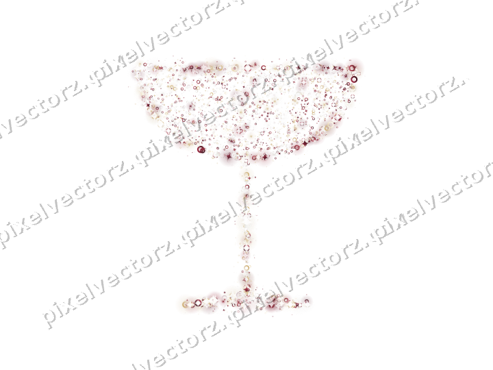 Seamless glitter champagne coupe on a transparent background