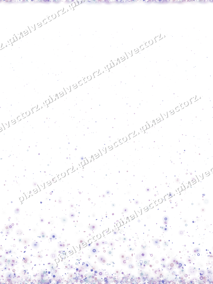 Seamless rising glitter in purple and blue on a transparent background