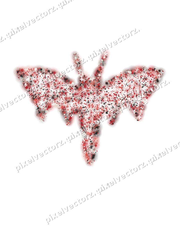 Seamless glitter bat of balloons in red on a transparent background