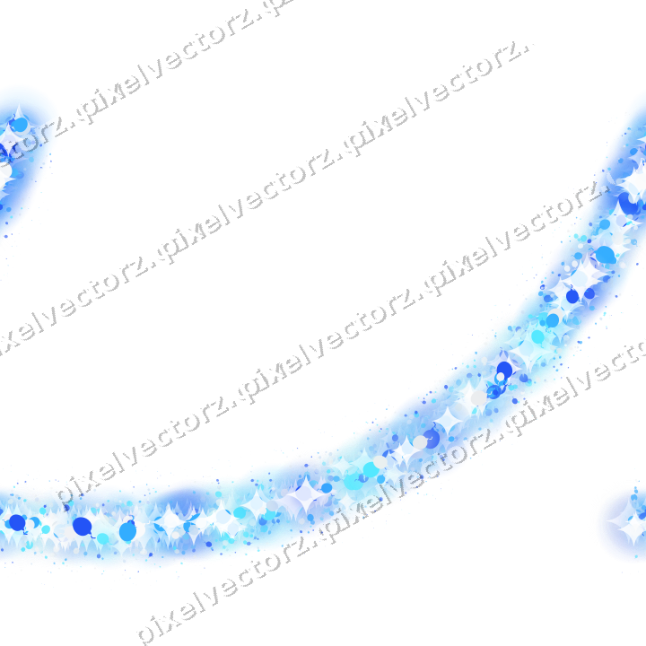 Seamless glitter arc of balloons in cyan on a transparent background
