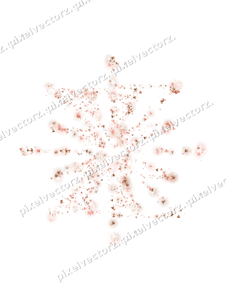Seamless glitter firework in orange on a transparent background