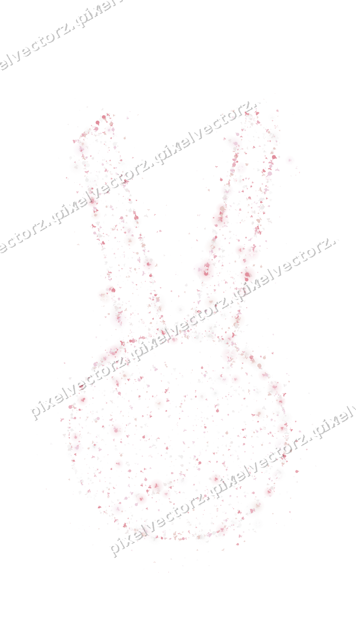 Seamless glitter easter bunny in pale pink on a transparent background