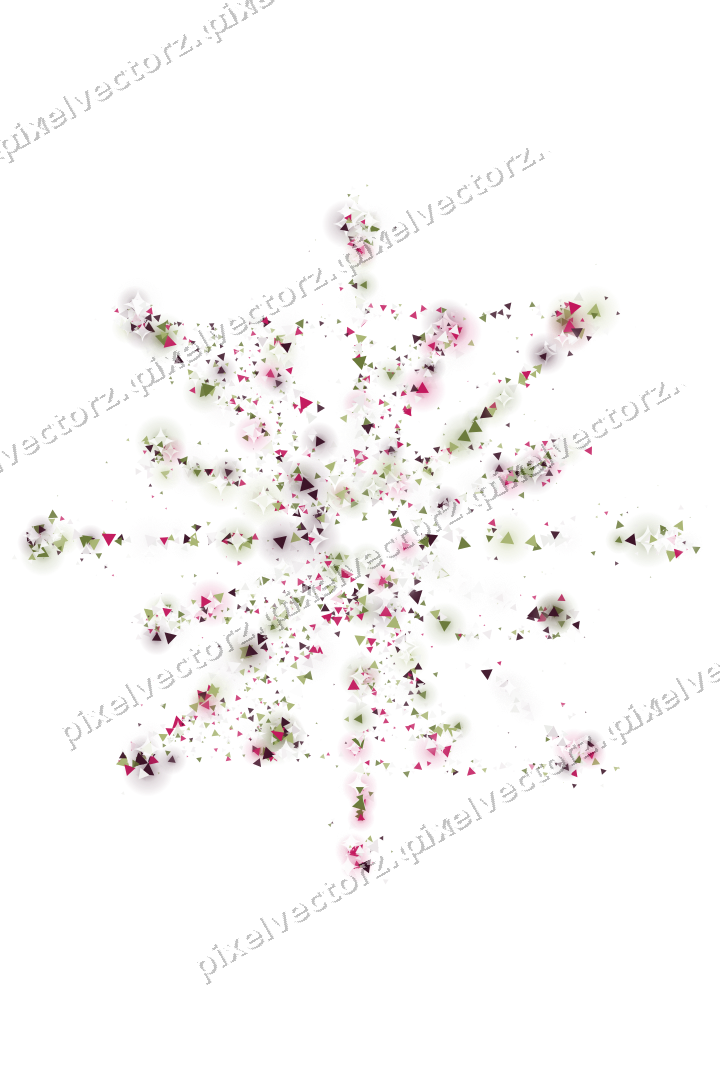 Seamless glitter firework of triangles on a transparent background