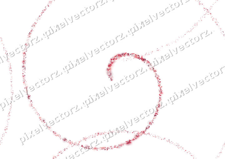 Seamless glitter spiral of crescents on a transparent background