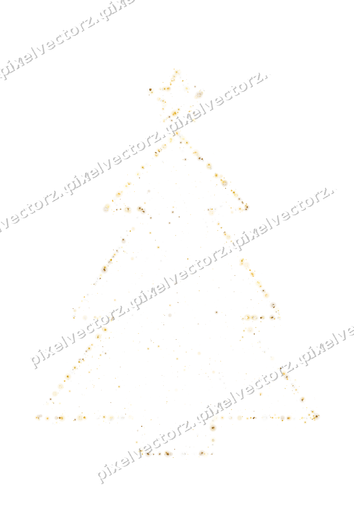 Seamless glitter christmas tree on a transparent background