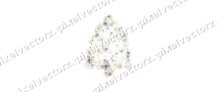 Seamless glitter bell of stars in amber on a transparent background