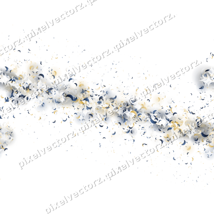 Seamless glitter band of crescents on a transparent background