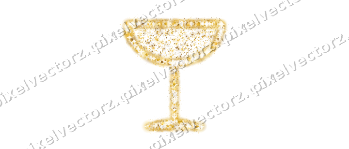 Seamless glitter champagne coupe on a transparent background