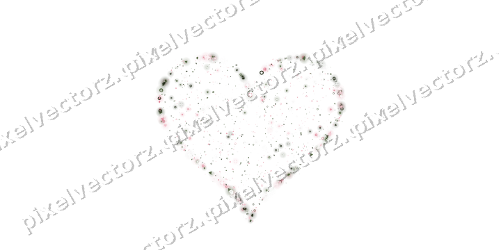 Seamless glitter heart of eggs and rings on a transparent background