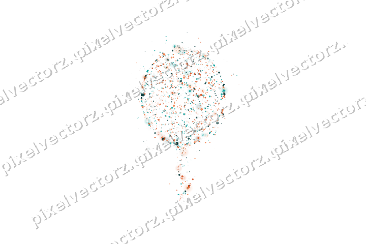Seamless glitter balloon in orange on a transparent background