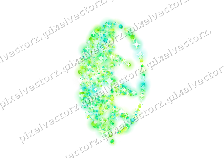 Seamless glitter leaf of stars and bunnies on a transparent background