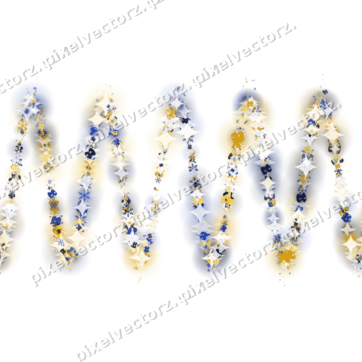 Seamless glitter wave in amber and blue on a transparent background