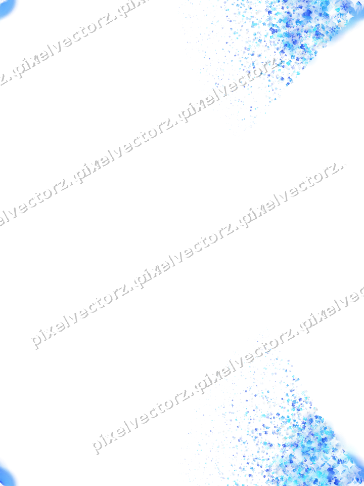Seamless glitter corner in cyan and blue on a transparent background