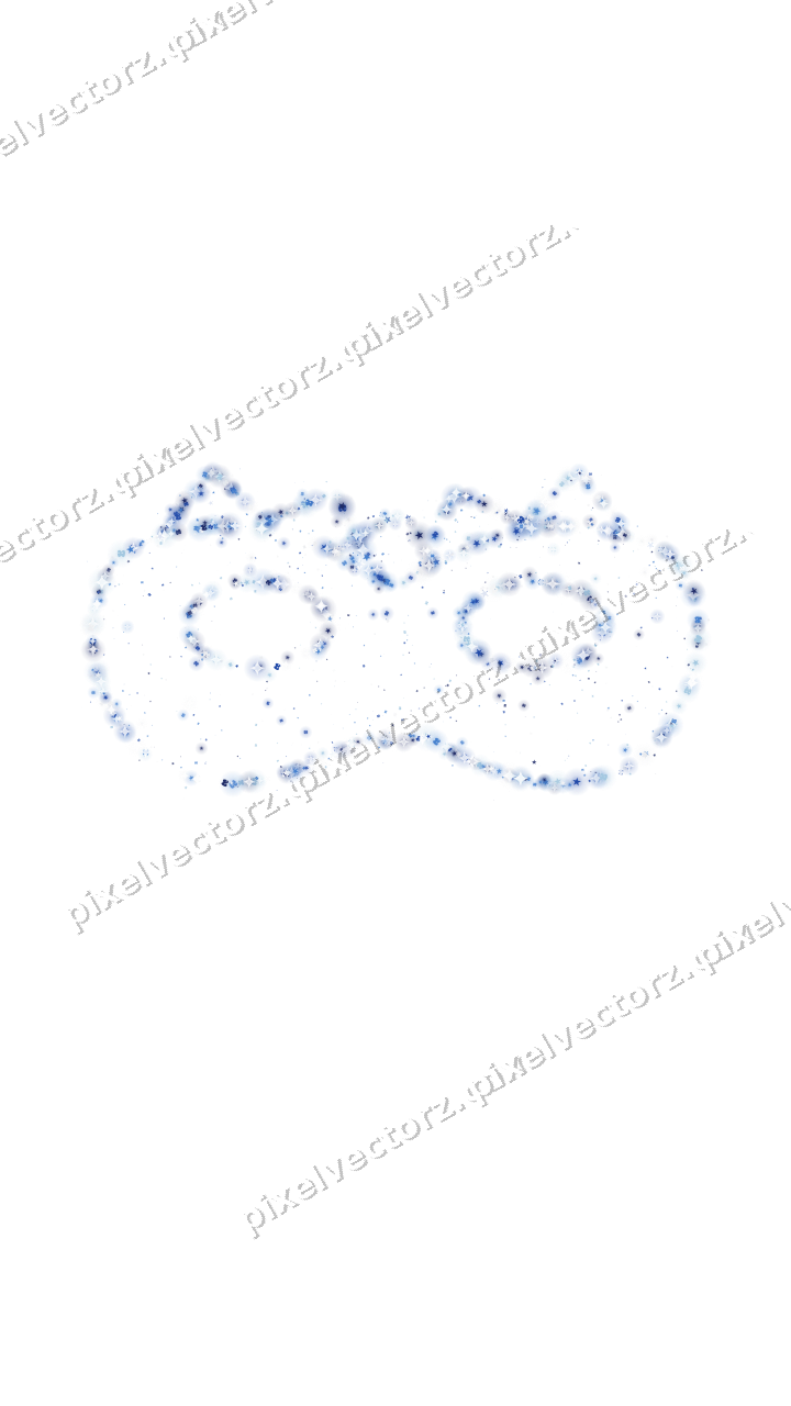 Seamless glitter carnival mask in blue on a transparent background
