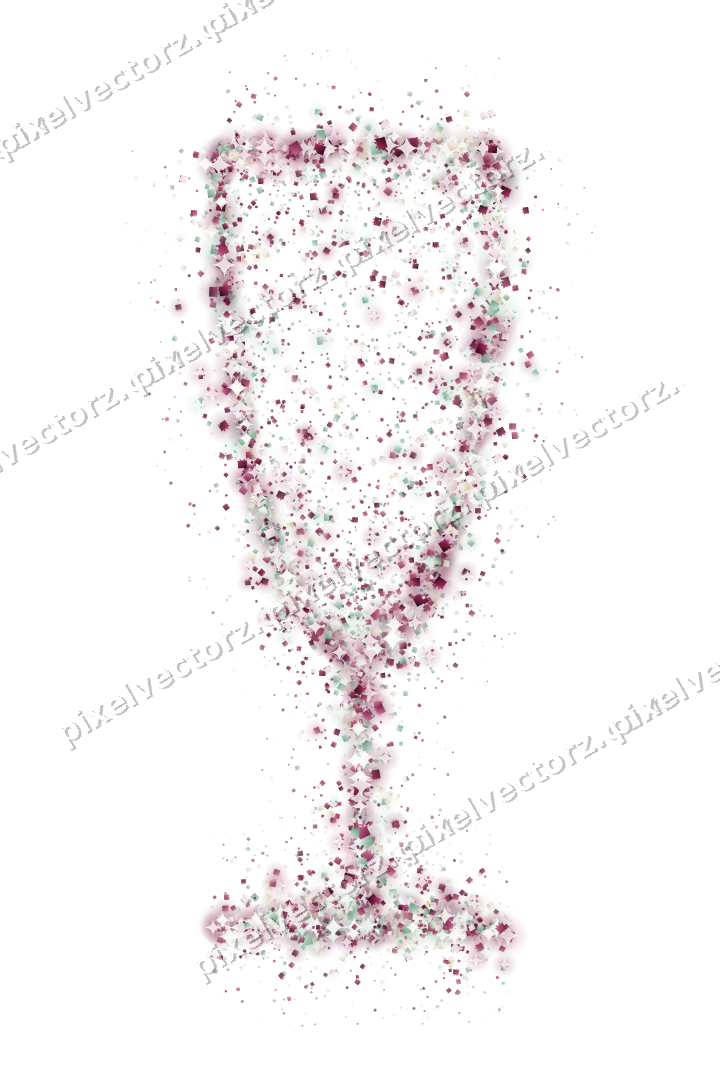 Seamless glitter champagne flute of gifts on a transparent background