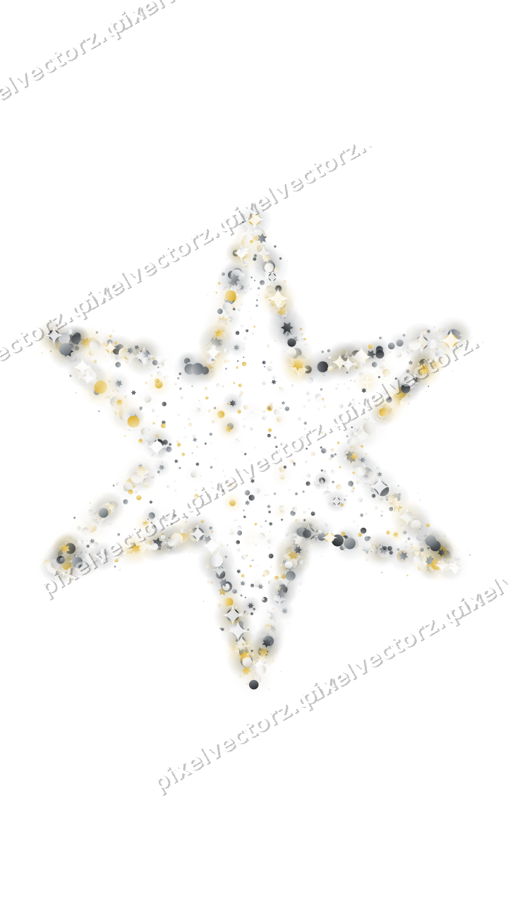 Seamless glitter star of stars and dots on a transparent background