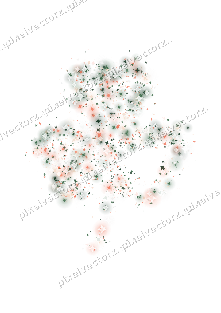 Seamless glitter shamrock of sparkles on a transparent background