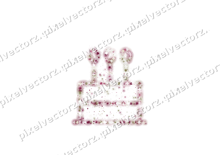 Seamless glitter birthday cake on a transparent background