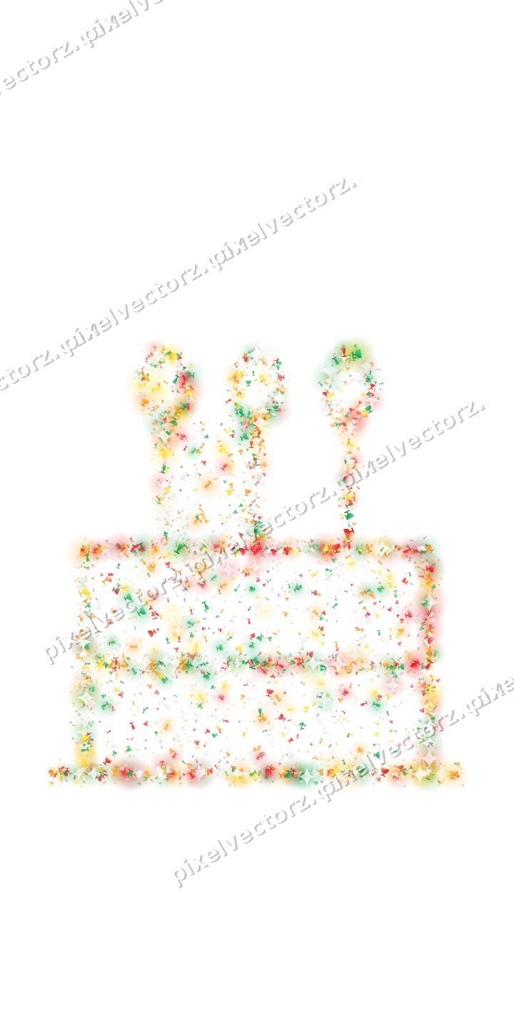 Seamless glitter birthday cake in red on a transparent background