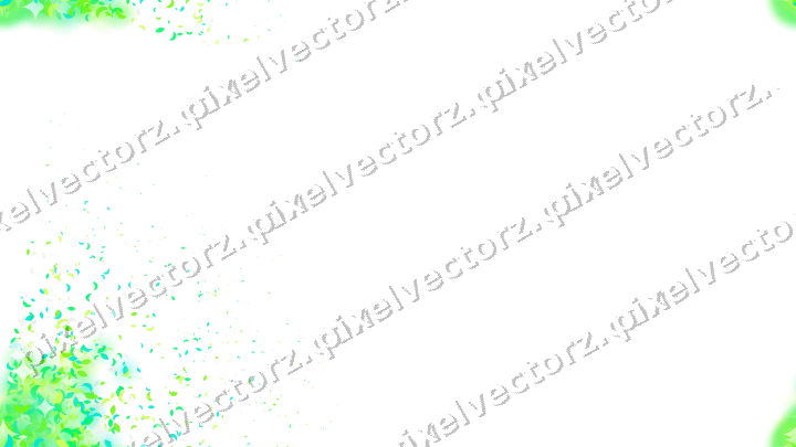 Seamless glitter corner in green and lime on a transparent background