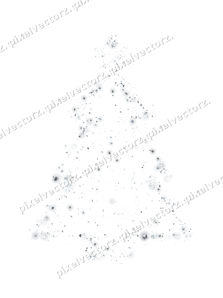 Seamless glitter christmas tree on a transparent background