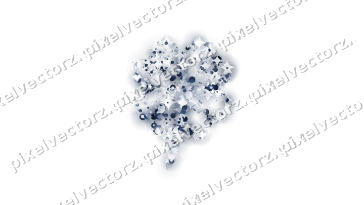 Seamless glitter clover leaf of baubles on a transparent background