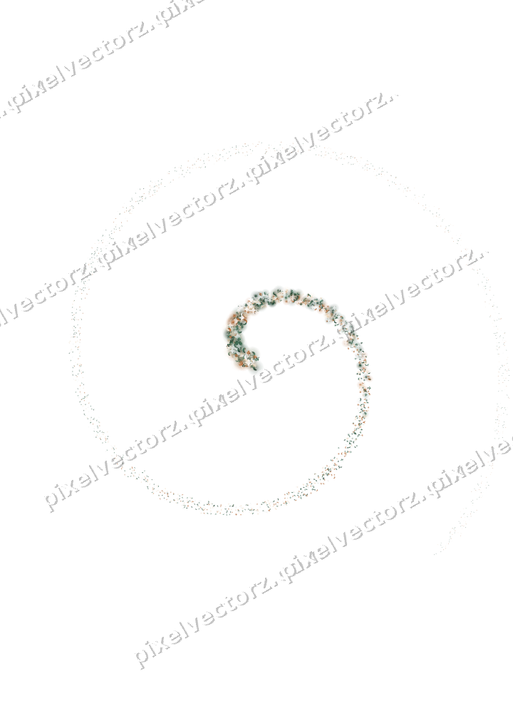 Seamless glitter spiral in dark green on a transparent background
