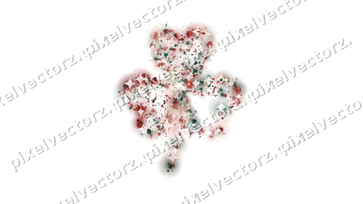 Seamless glitter shamrock in dark red on a transparent background