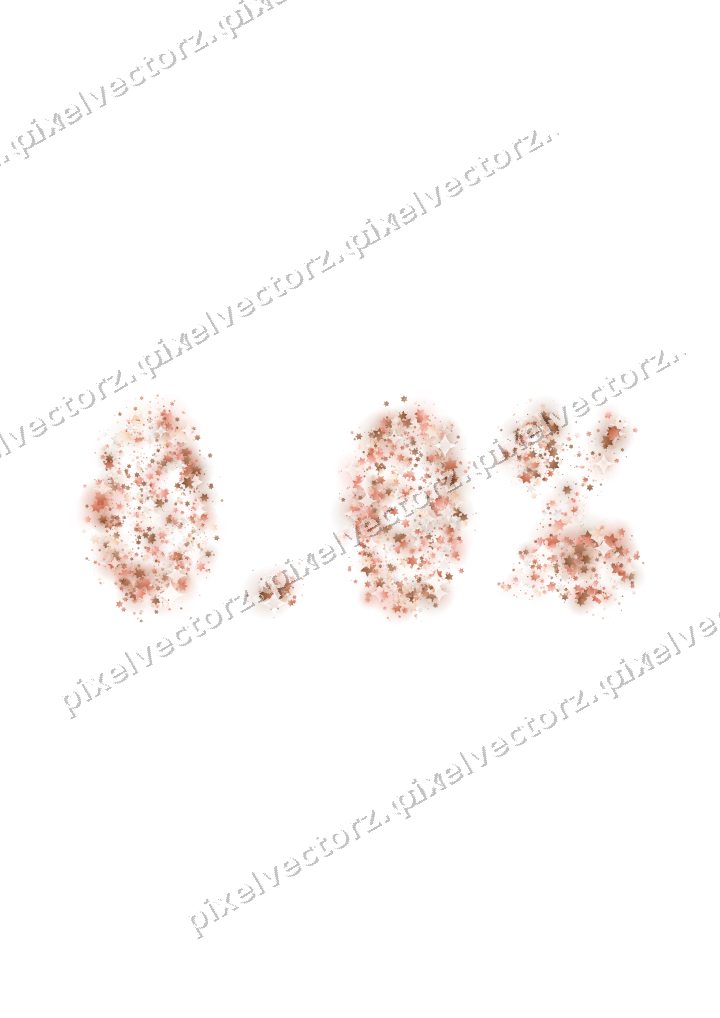 Seamless glitter number 0.0% of stars on a transparent background