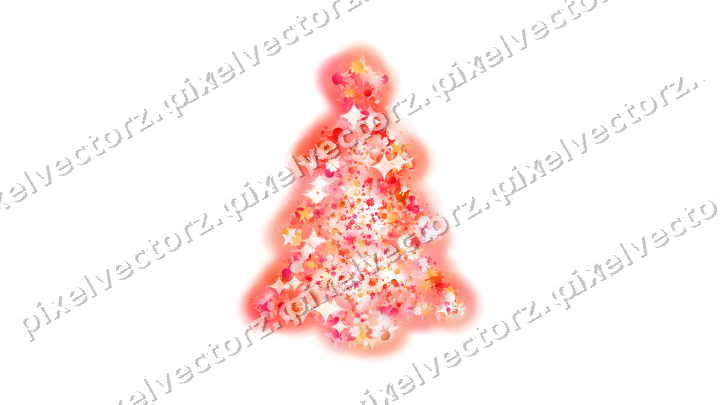 Seamless glitter christmas tree in red on a transparent background
