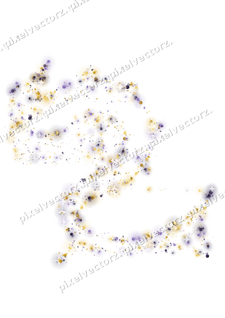 Seamless glitter dragon of bunnies on a transparent background