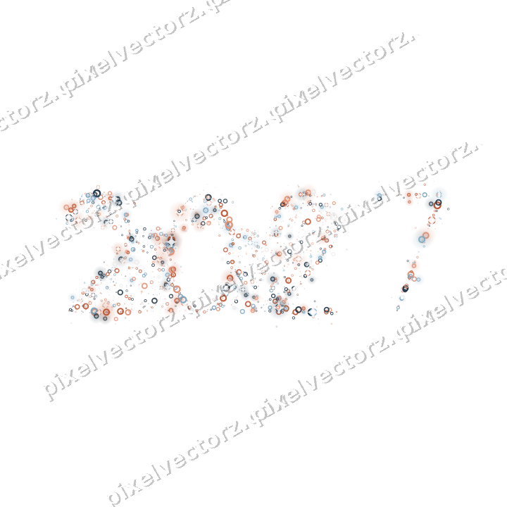 Seamless glitter number 2027 of rings on a transparent background