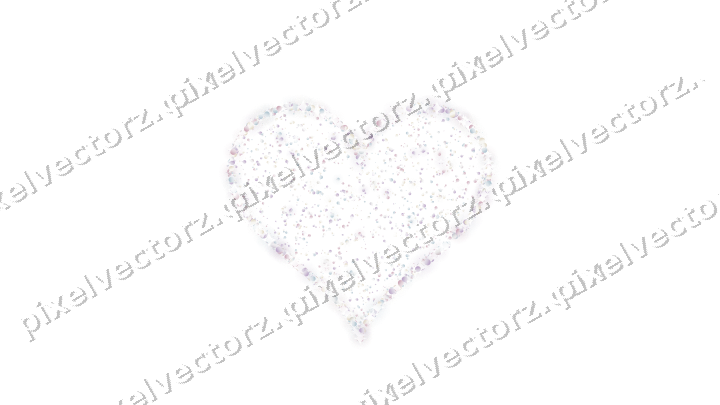 Seamless glitter heart of baubles on a transparent background