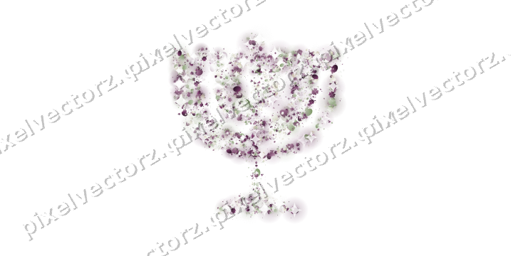Seamless glitter menorah in dark magenta on a transparent background