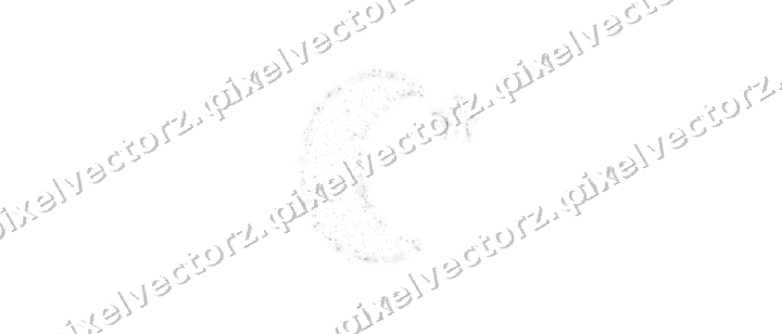 Seamless glitter crescent moon on a transparent background