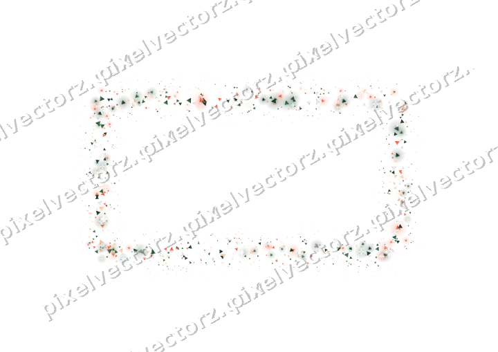 Seamless glitter frame of triangles on a transparent background