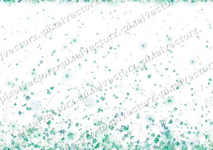 Seamless rising glitter in green and teal on a transparent background