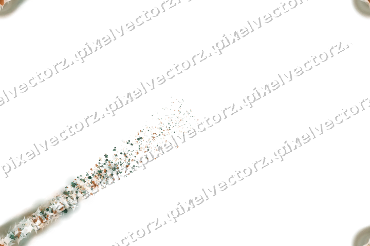 Seamless star trail of flowers and bells on a transparent background