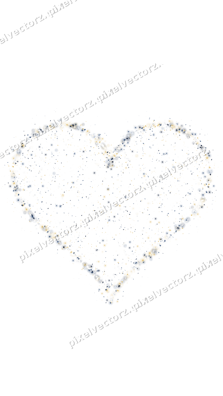 Seamless glitter heart of bunnies on a transparent background