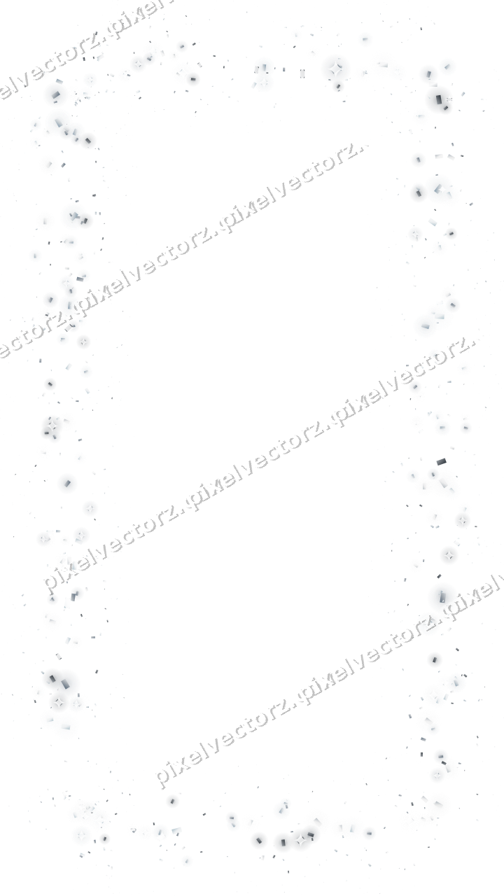 Seamless glitter frame of confetti on a transparent background