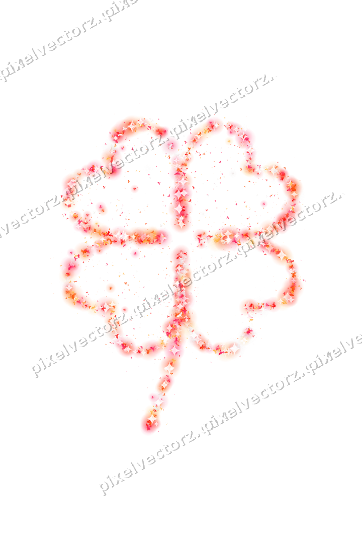 Seamless glitter four leaf clover of bats on a transparent background