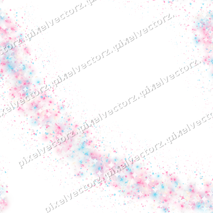 Seamless glitter arc of stars and bats on a transparent background