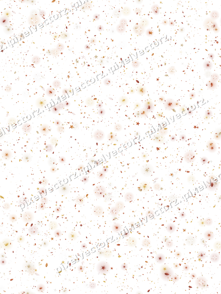 Seamless glitter scatter in orange on a transparent background