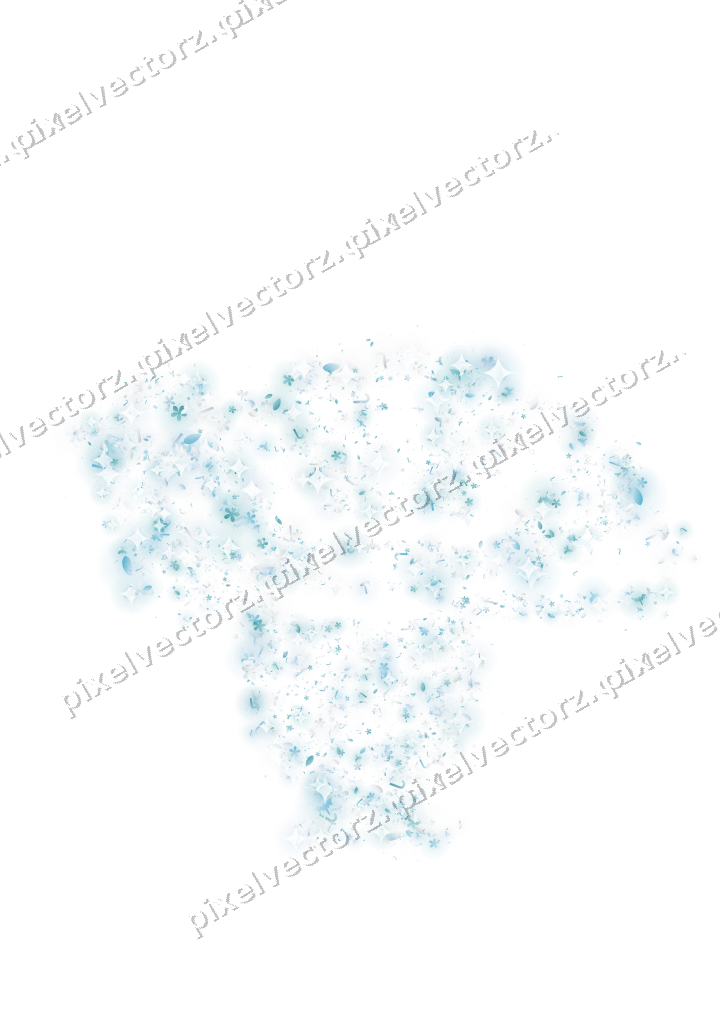 Seamless glitter turkey in cyan on a transparent background
