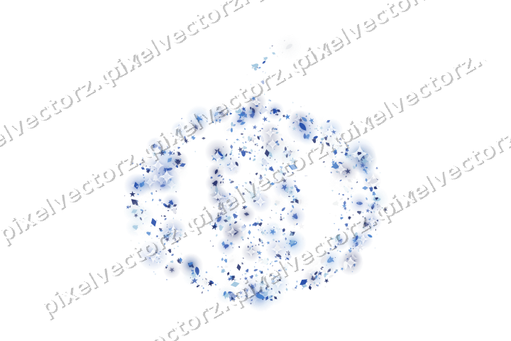 Seamless glitter pumpkin in blue and cyan on a transparent background