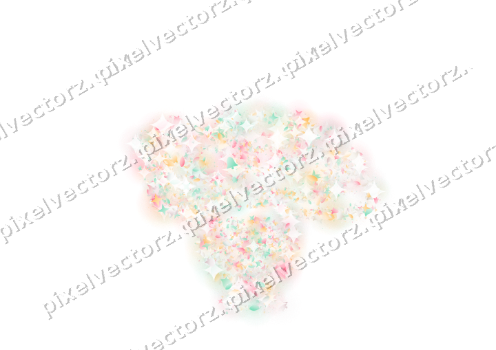 Seamless glitter turkey of stars and bells on a transparent background