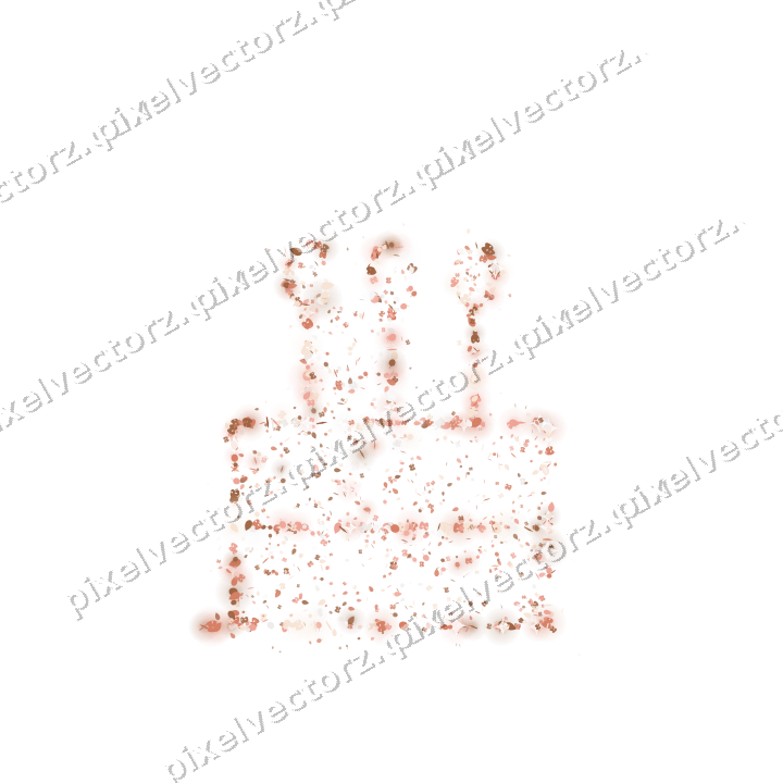 Seamless glitter birthday cake in orange on a transparent background